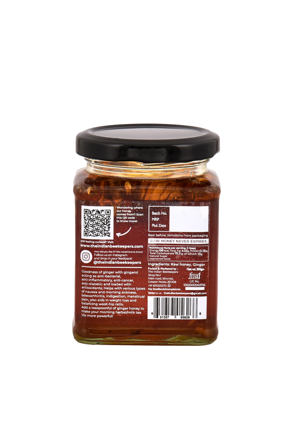 Ginger Imbued Raw Honey- 300gms