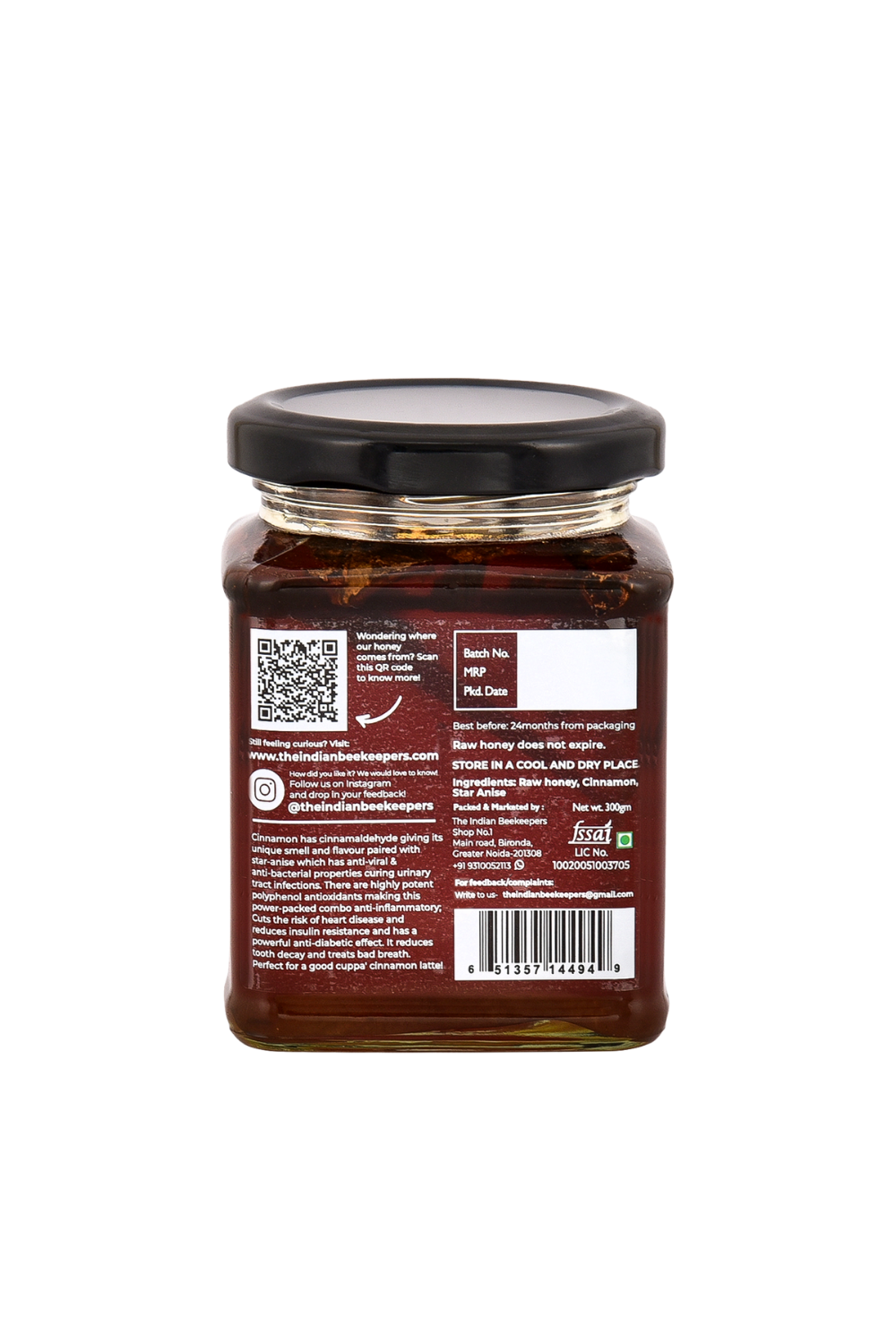 Cinnamon Imbued Raw Honey- 300gms