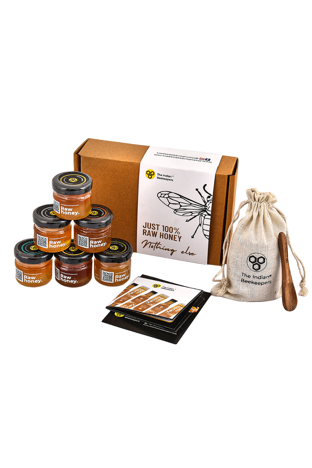 100% Raw Honey Assorted Sampler Taster Box Pack of 6 - 35gm each