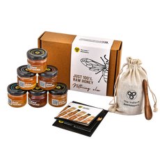 100% Raw Honey Assorted Sampler Taster Box Pack of 6 - 35gm each