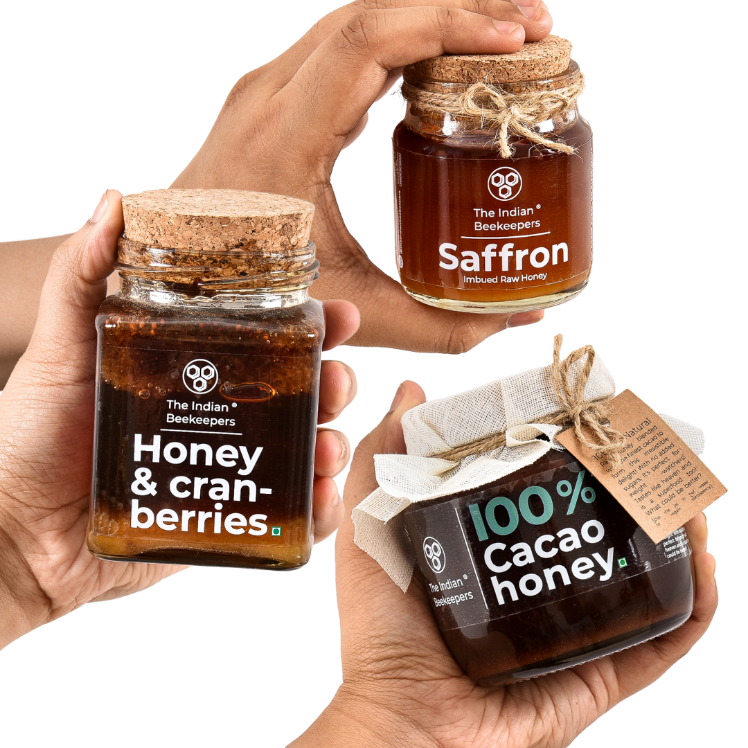 Imbued Honey Combo (Pack of 3)- Cacao, Saffron & Cranberries Honey